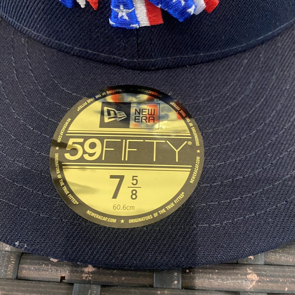 New Era New York Yankees Flag 59FIFTY Fitted Hat Cap Navy Blue Men's Size 7 5/8 - Picture 6 of 9